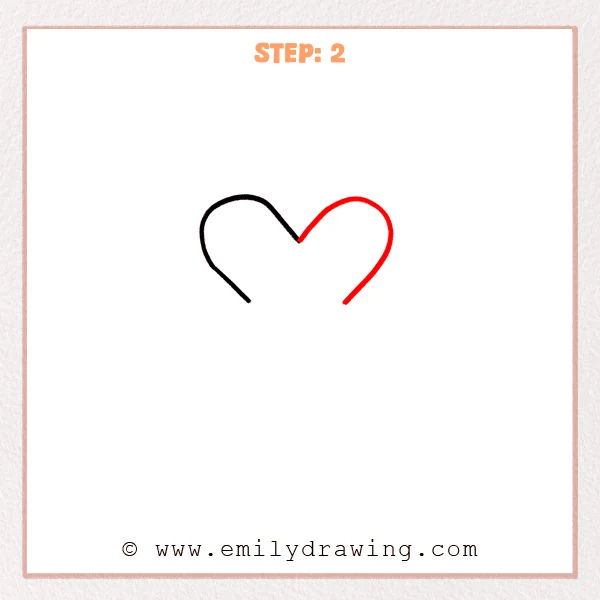 how to draw a bubble letter x - Step 2 of a bubble letter X sketch adds a second rounded curve on the right, meeting the first curve at the top center while the lower ends remain open.